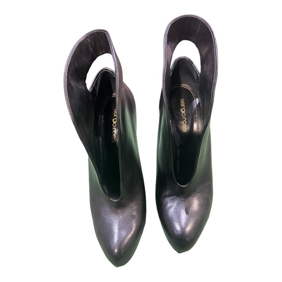 Sergio Rossi V-Neck Cut Out Ankle Boots Size 7.5US or 37 1/2Italy - Picture 5 of 9